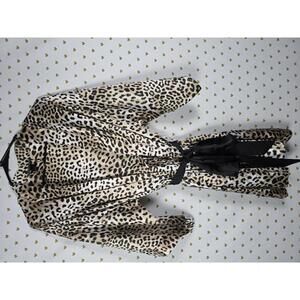 Victorias Secret SEXY Animal Print SATIN MEDIUM LARGE Silky ROBE Wrap KIMONO
